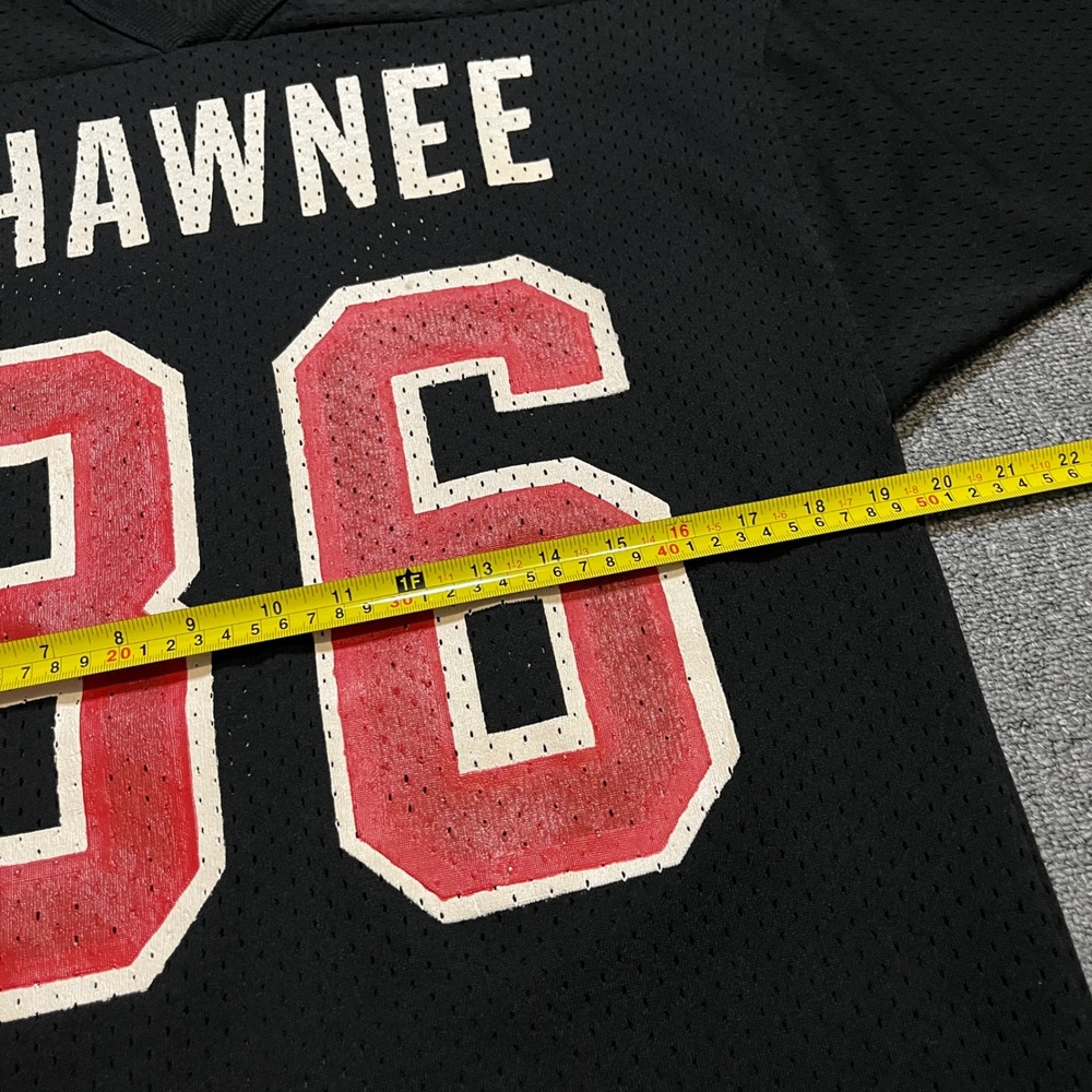 Vintage Sports‎ Belle Shawnee Football Jersey 36 Black Mesh Red No Size - Picture 5 of 11